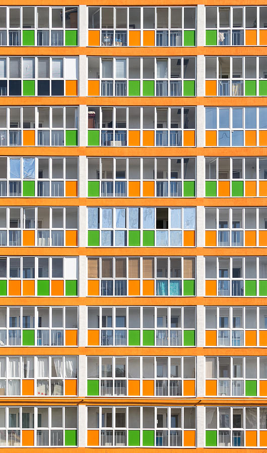 Orange and Green Modern Housing Apartments Photograph by John Williams