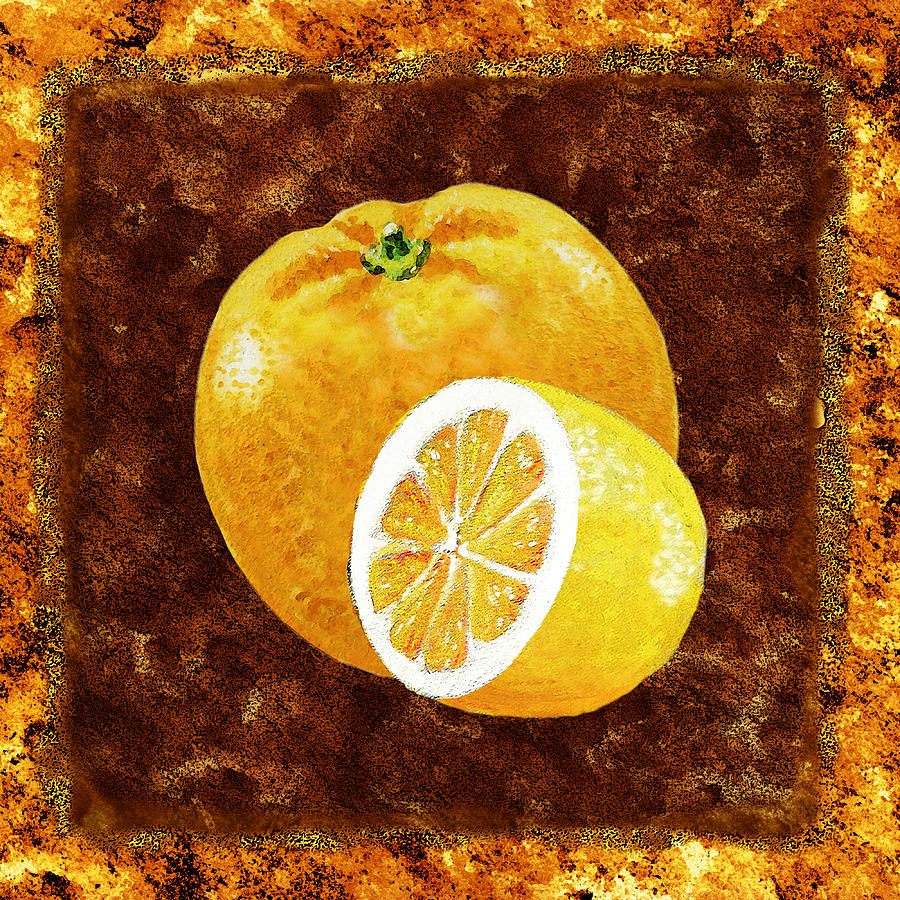 Lemon Painting - Orange And Lemon By Irina Sztukowski by Irina Sztukowski