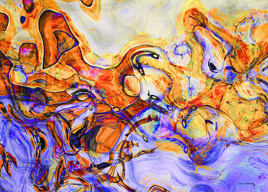 Orange And Purple Slush Painting by Ken Figurski