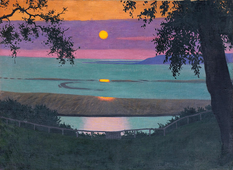 Orange and Violet Sky Painting by Felix Vallotton