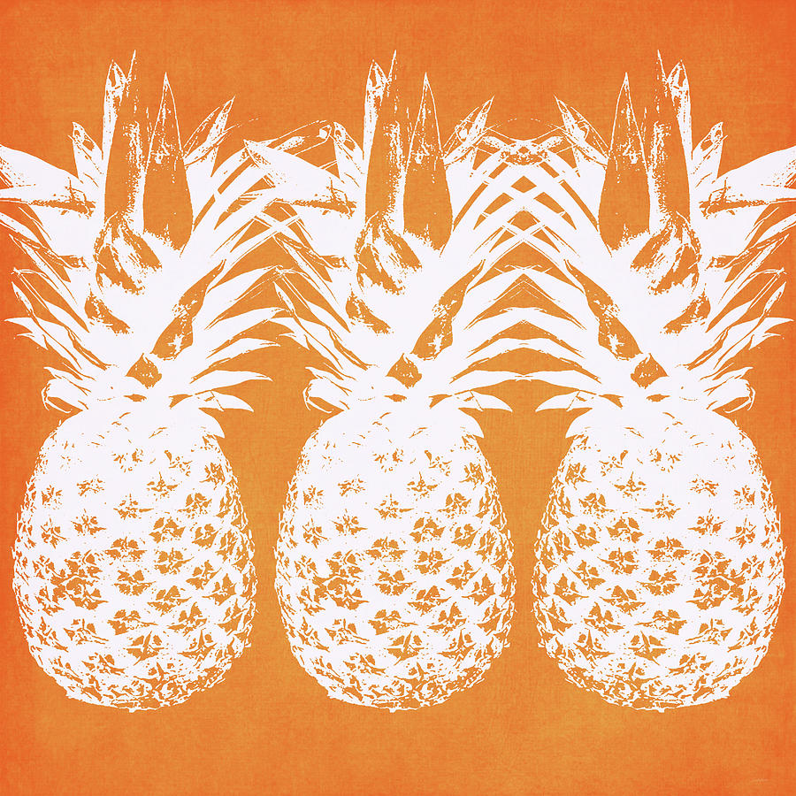 Orange and White Pineapples- Art by Linda Woods Painting by Linda Woods