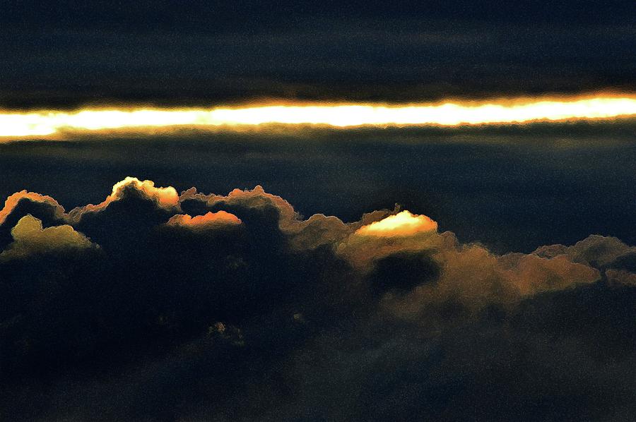 Orange And Yellow Lit Clouds 3  Digital Art by Lyle Crump