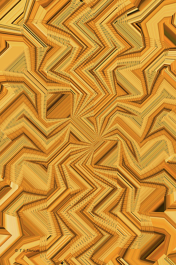 Orange Angles Abstract Digital Art by Tom Janca