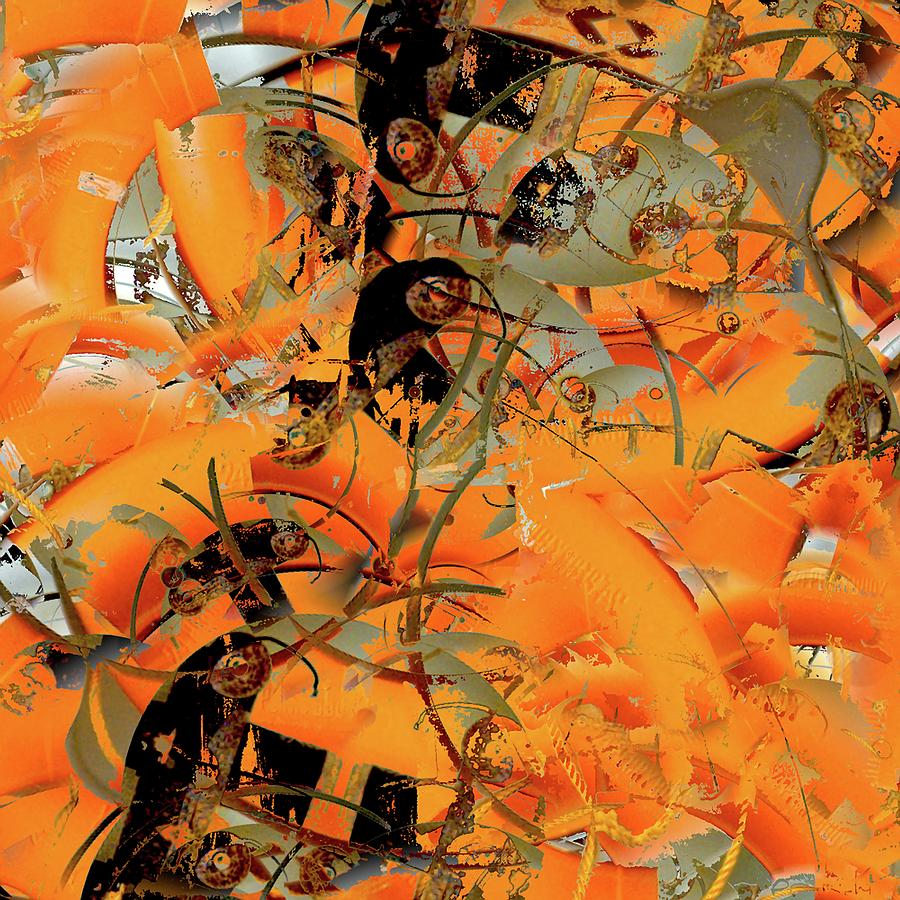 Orange Arcs Digital Art by Paulette B Wright