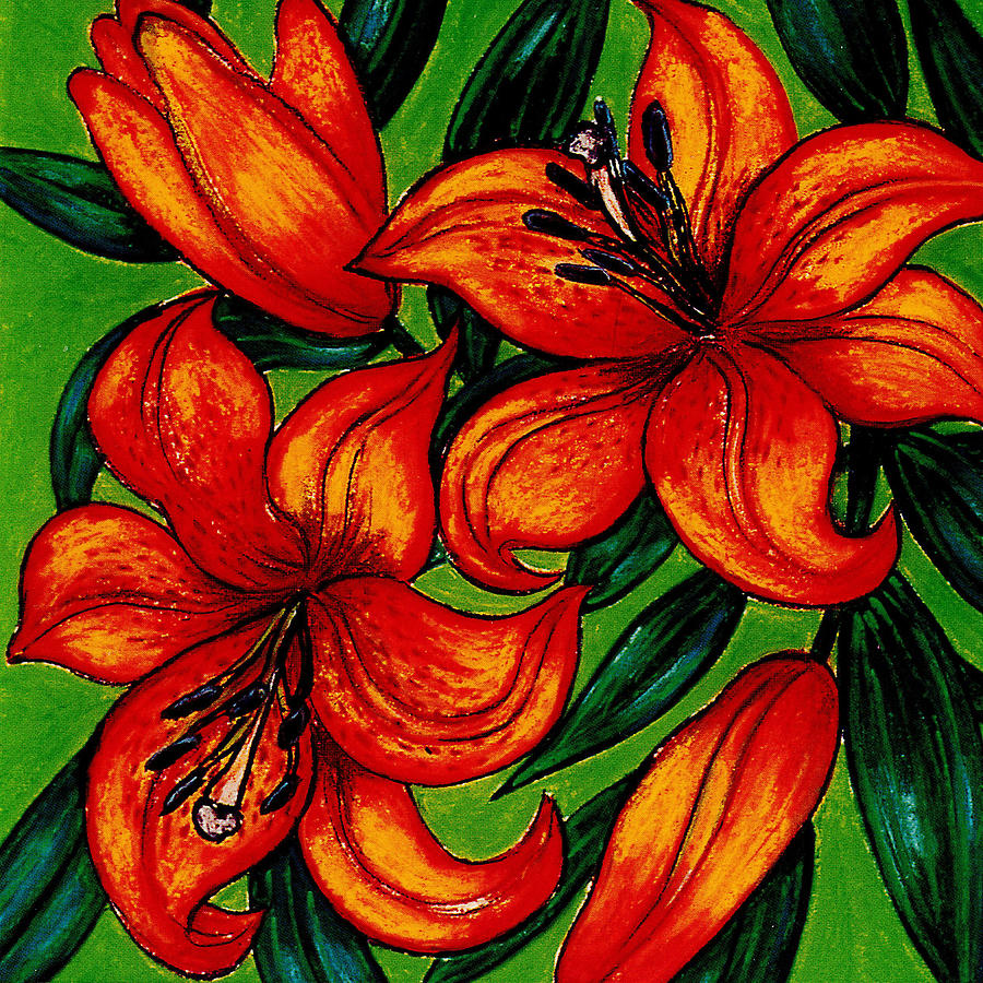 Flower Pastel - Orange Asiatics by Richard Lee