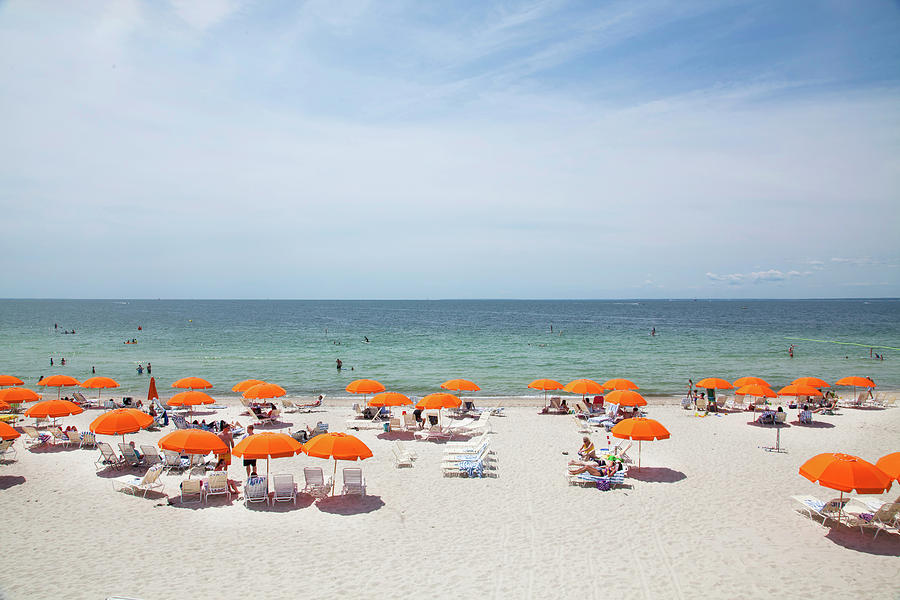 Orange Beach Umbrellas Photograph by Sarah Winchester