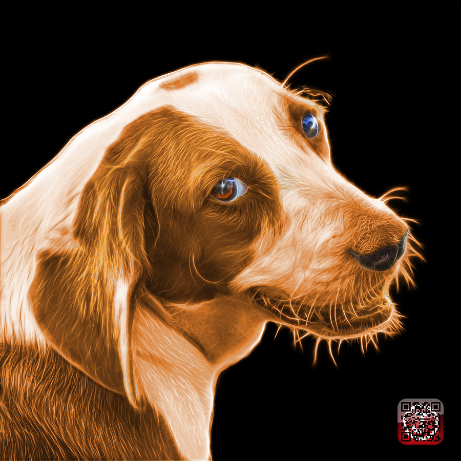 Beagle Painting - Orange Beagle dog Art- 6896 - BB by James Ahn
