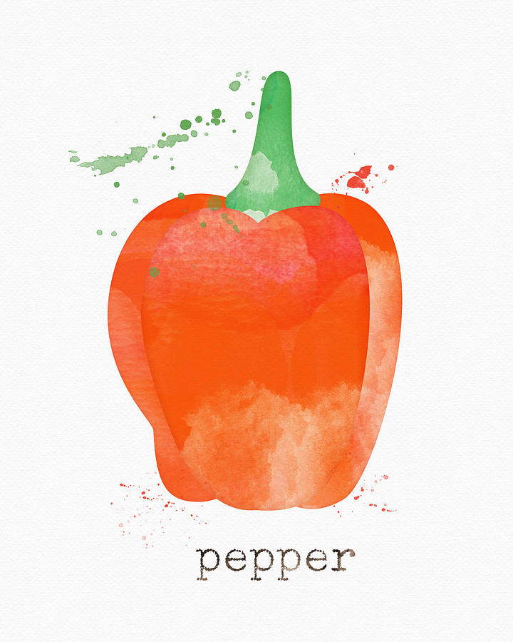 Orange Bell Pepper  Painting by Linda Woods