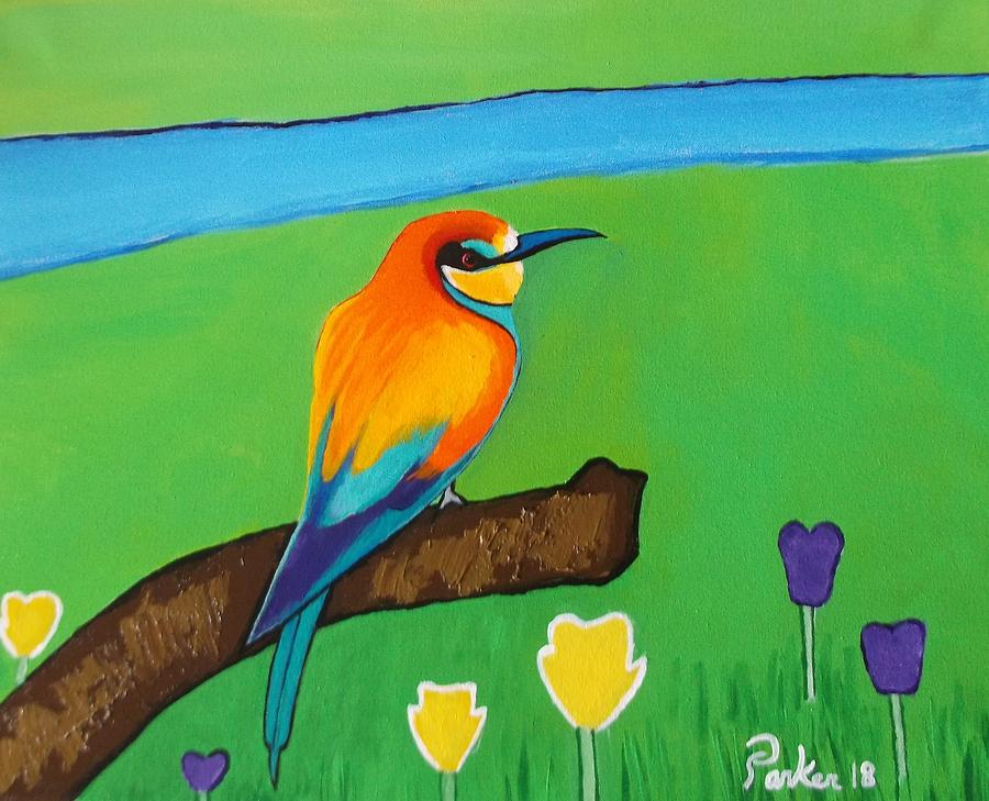 Orange Bird on limb Painting by Donald Parker - Fine Art America