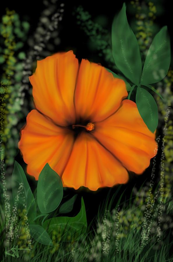 Orange blooms Digital Art by Kathleen Hromada