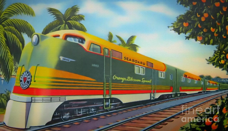 Train Digital Art - Orange Blossom Special by Walter Colvin