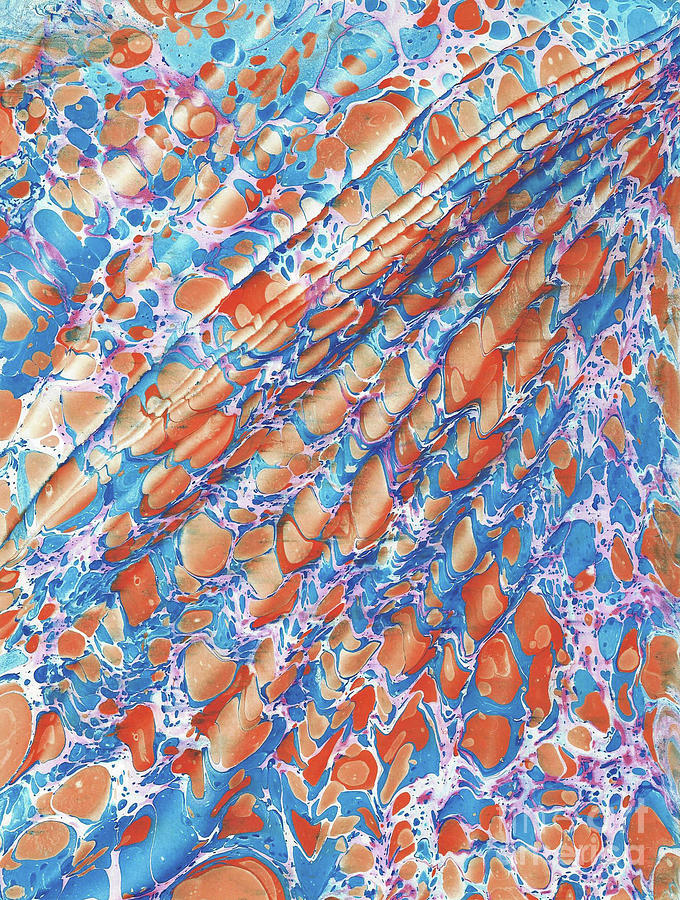 Orange-Blue Battal Painting by Daniela Easter