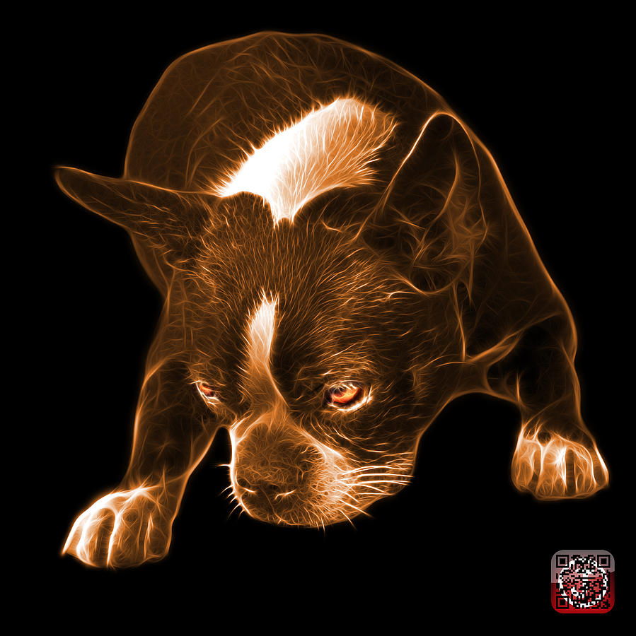 Orange Boston Terrier Art - 8384 - BB Mixed Media by James Ahn