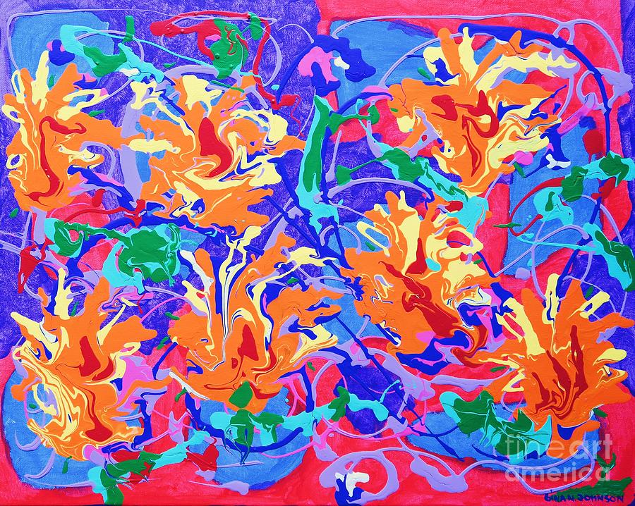 Orange bouquet Painting by Gina Nicolae Johnson