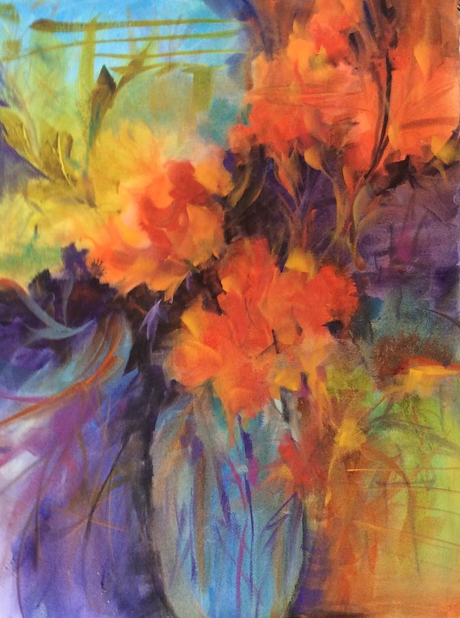 Orange Bouquet Painting by Karen Ann Patton