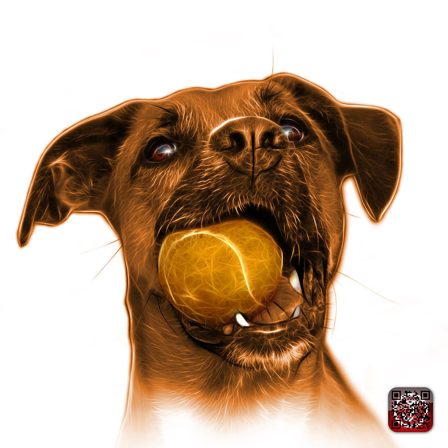 Orange Boxer Mix Dog Art - 8173 - WB Mixed Media by James Ahn