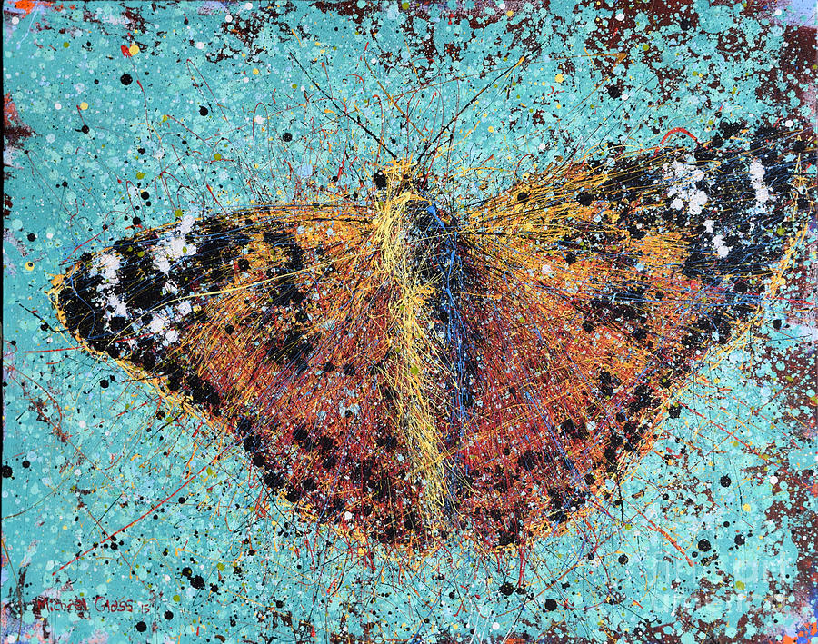 Abstract Painting - Orange Butterfly by Michael Glass