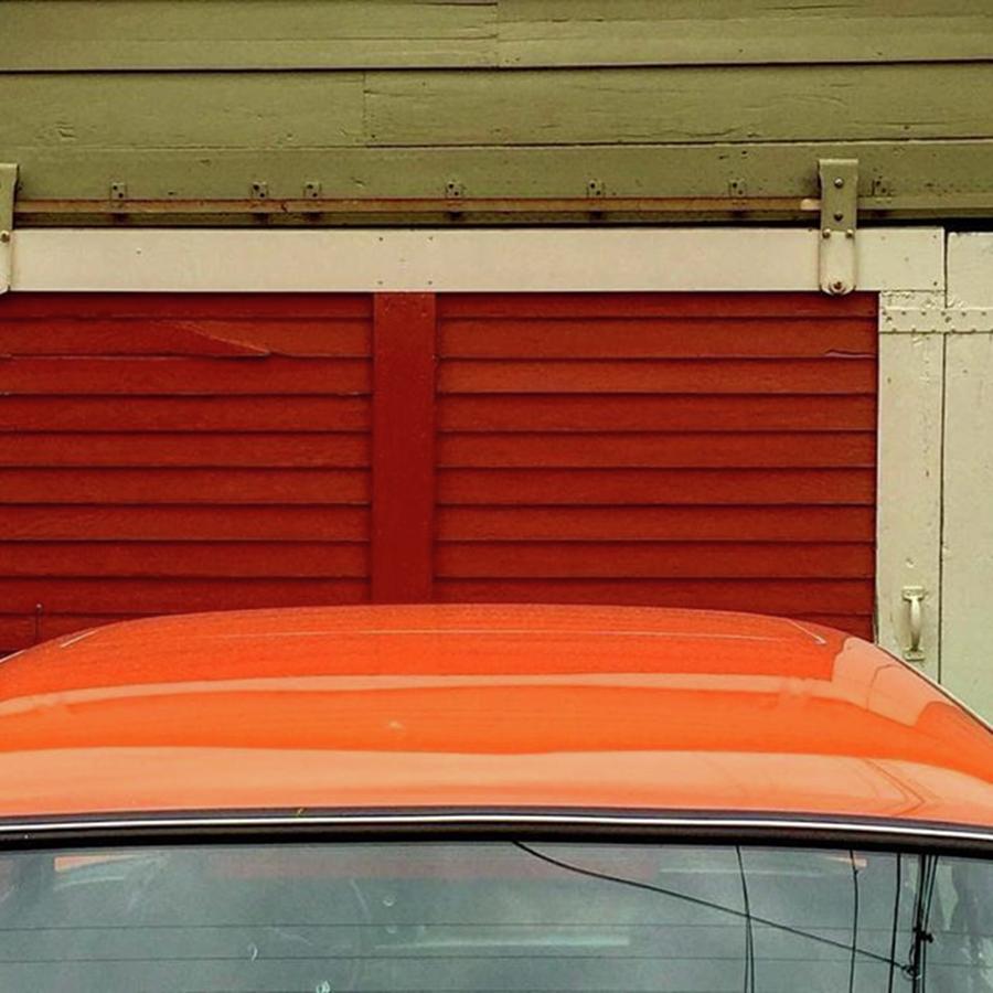 Green Photograph - Orange Car Passed Me While Driving. I by Ginger Oppenheimer