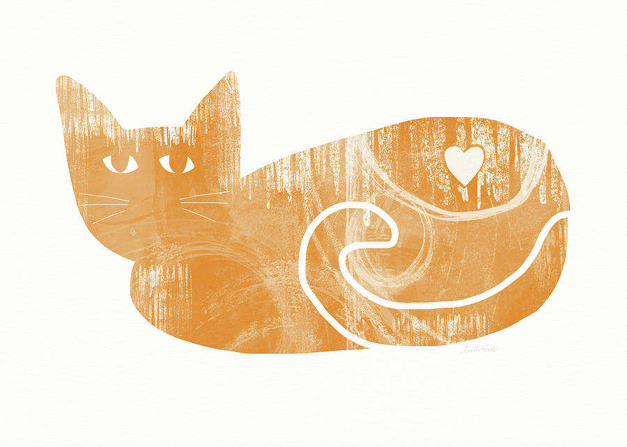 Orange Cat- Art by Linda Woods Painting by Linda Woods