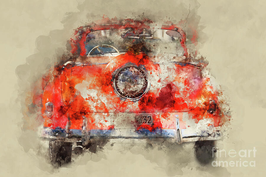 Chevrolet Painting - Orange Chevrolet by Delphimages Photo Creations Chevrolet Painting - Orange Chevrolet by Delphimages Photo Creations