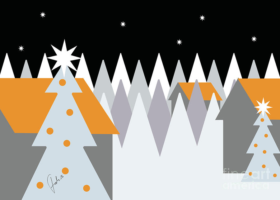 Christmas Digital Art - Orange Christmas by Fady Dow