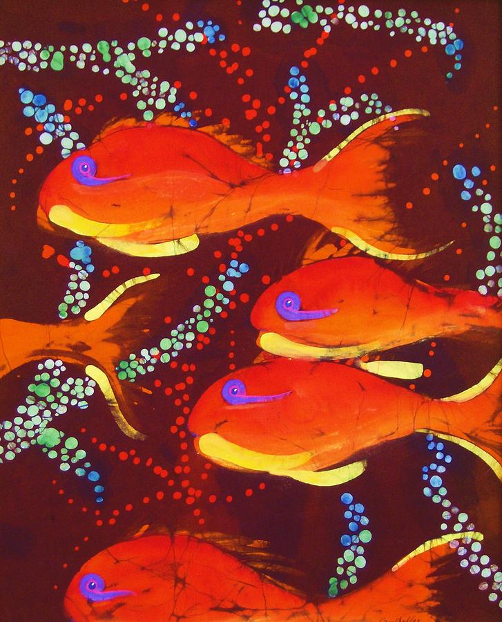 Orange Coral Reef Fish Tapestry - Textile by Kay Shaffer