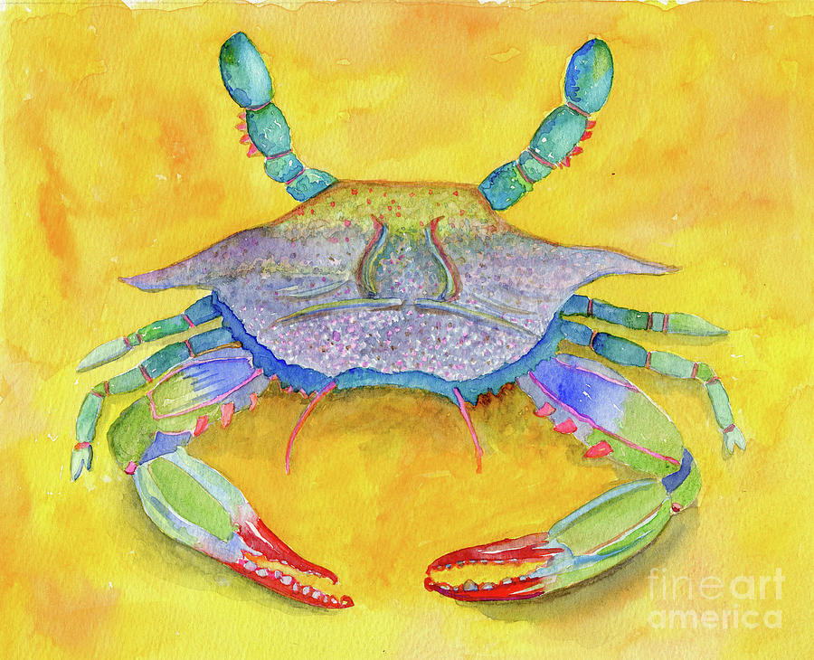Orange Crab Painting by Anne Marie Brown