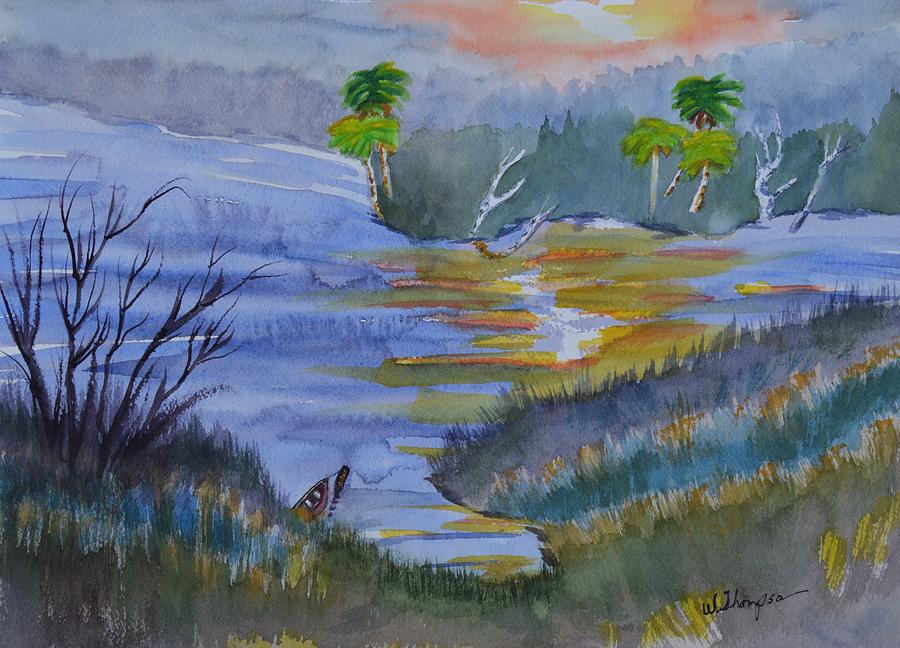 Orange Creek at Sunrise 2 Painting by Warren Thompson