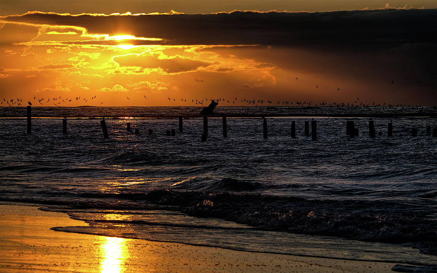 Orange Dawn Outer Banks Photograph by Dan Carmichael
