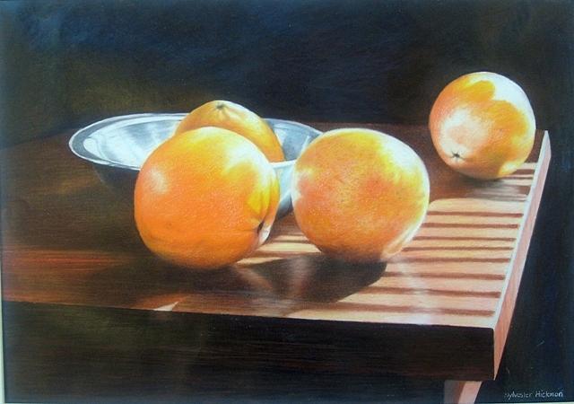 Still Life Drawing - Orange Delight by Sylvester Hickmon