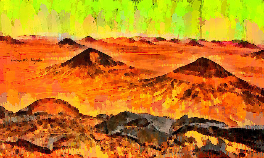 Orange Desert Two - PA Painting by Leonardo Digenio - Fine Art America