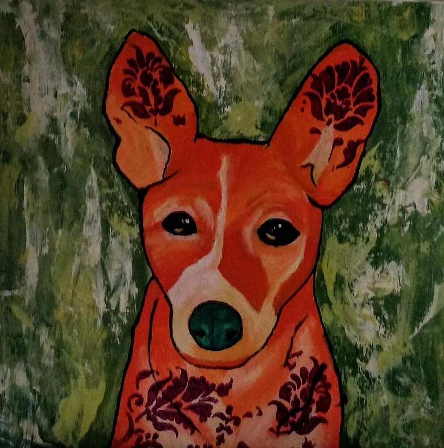 Orange Dog Painting by Valerie Josi