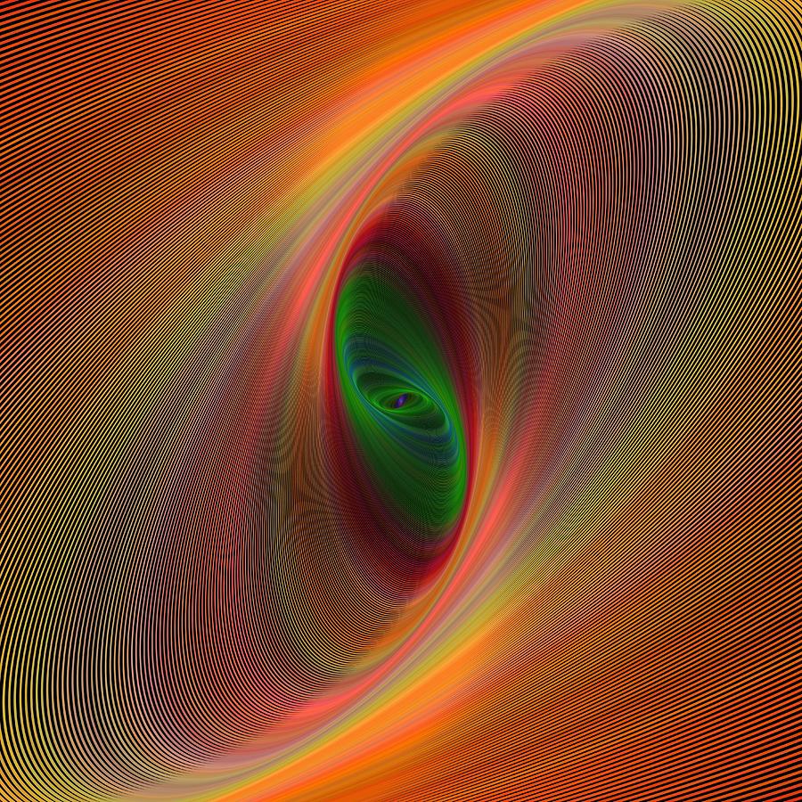 Space Digital Art - Orange ellipse galaxy by David Zydd