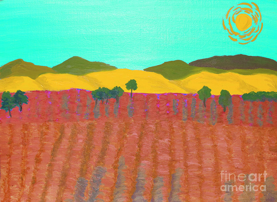 Orange field, painting Painting by Irina Afonskaya