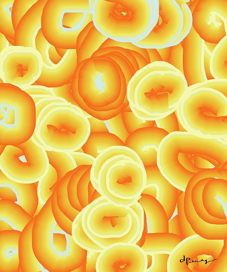 Orange Floaty 2 Digital Art by D Perry