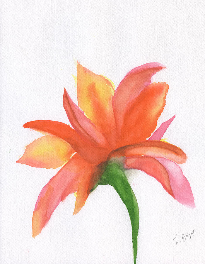 Orange Flower Backside Painting by Frank Bright