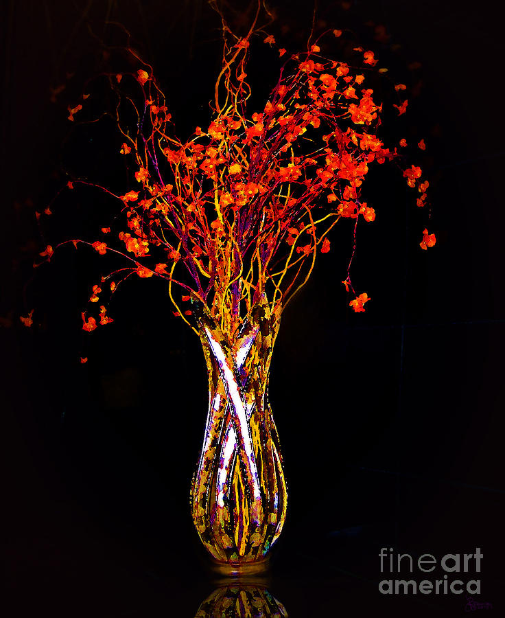 Orange Flowers In Vase Photograph by Jeff Breiman