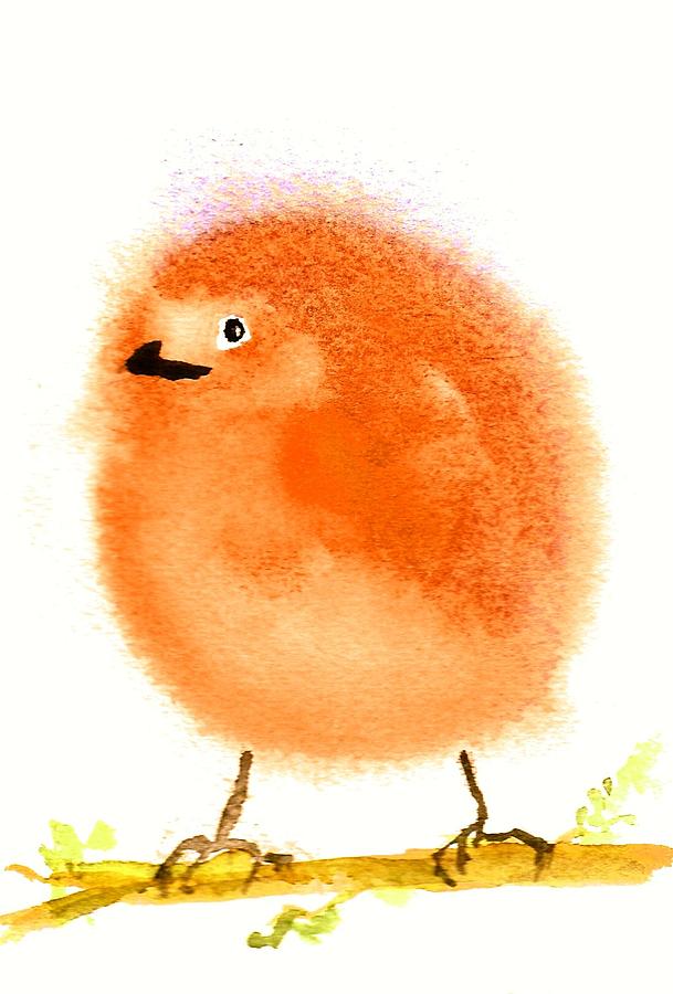 Orange Fluff Painting by Anne Duke