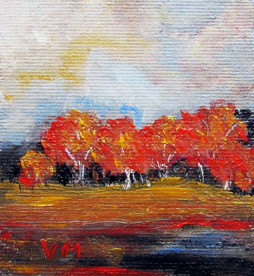 Orange Forest Painting by Vesna Martinjak