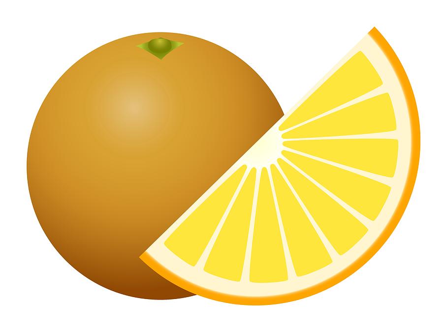 Abstract Digital Art - Orange fruit by Miroslav Nemecek