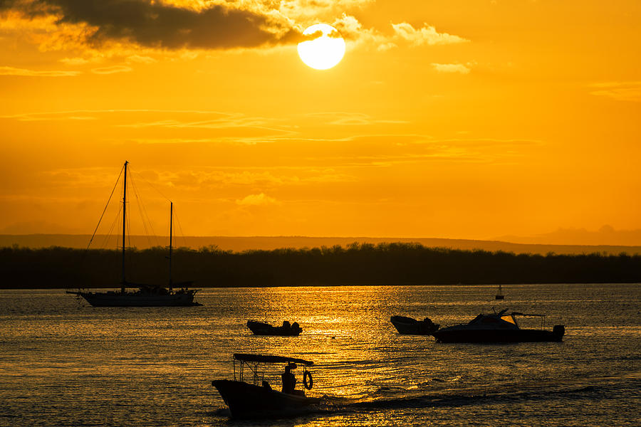 Orange Galapagos Sunset Photograph
