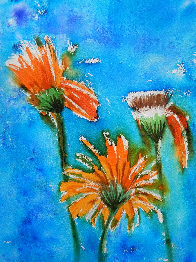 Orange Gerbera Painting by Betty-Anne McDonald