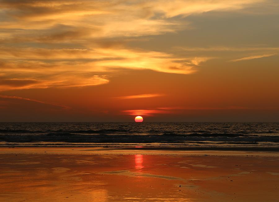 Orange Glow Over the Ocean Photograph by Christy Pooschke
