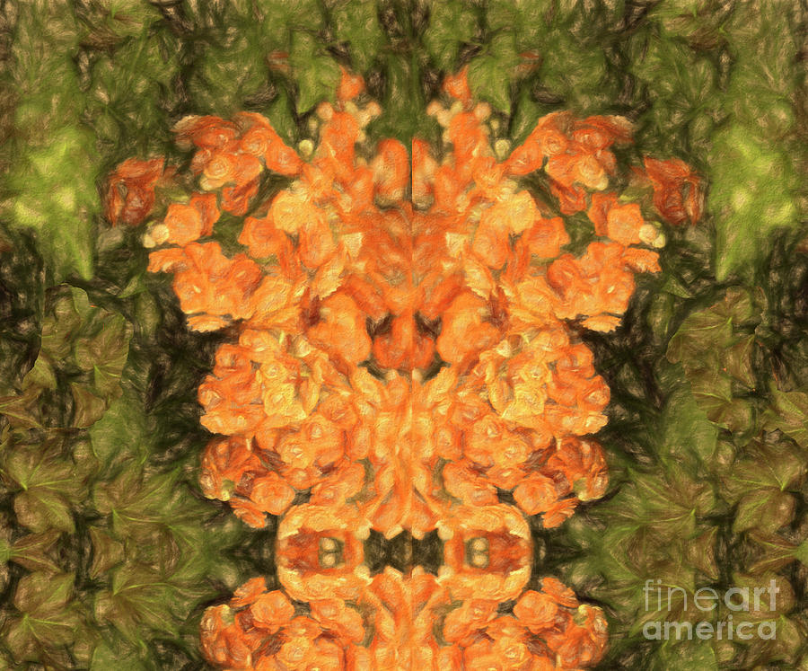 Orange Gold Floral Abstract Photograph by Linda Phelps