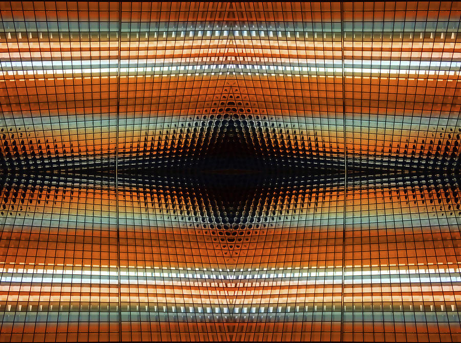 Orange Grid Abstract Photograph by Mary Bedy
