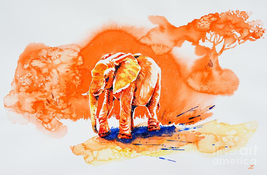 Orange Heat Painting by Zaira Dzhaubaeva