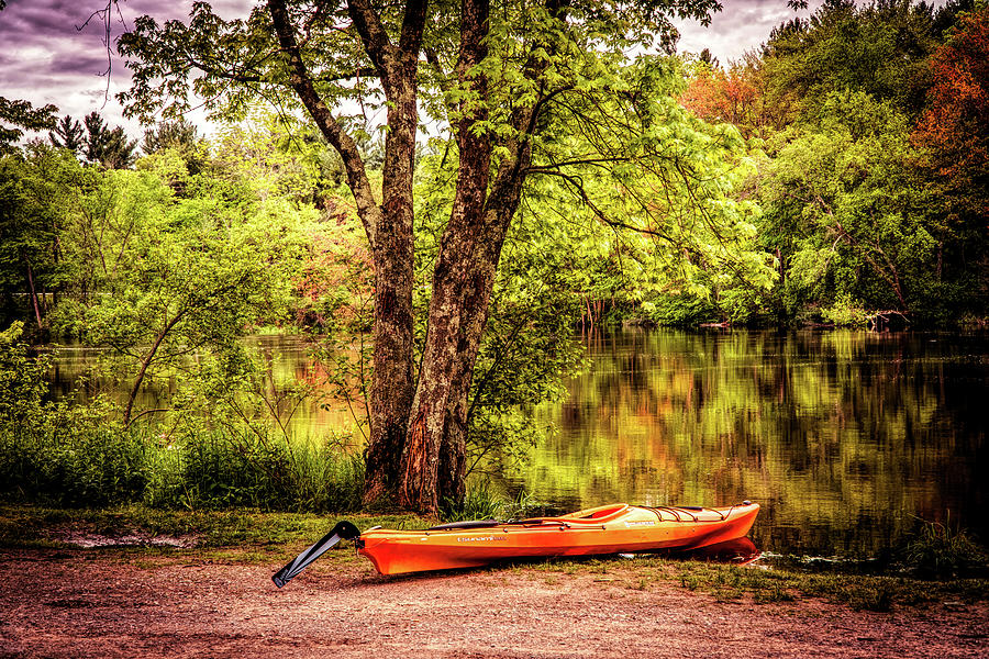 Orange Kayak Photograph by Lilia S