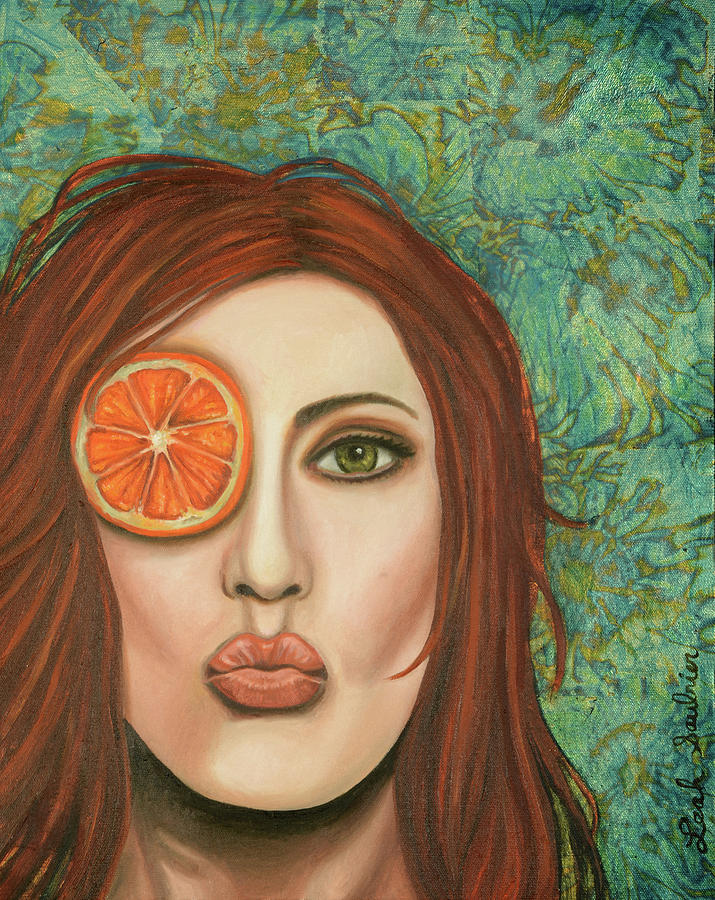 Surrealism Painting - Orange Kiss by Leah Saulnier The Painting Maniac
