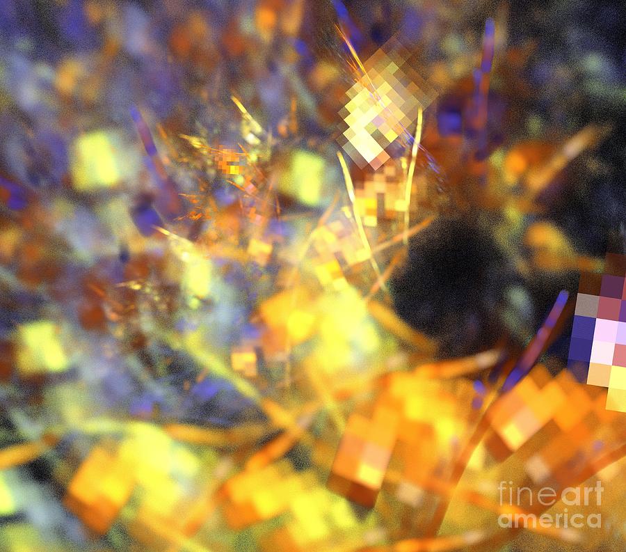 Abstract Digital Art - Orange Lavender Spiral by Kim Sy Ok
