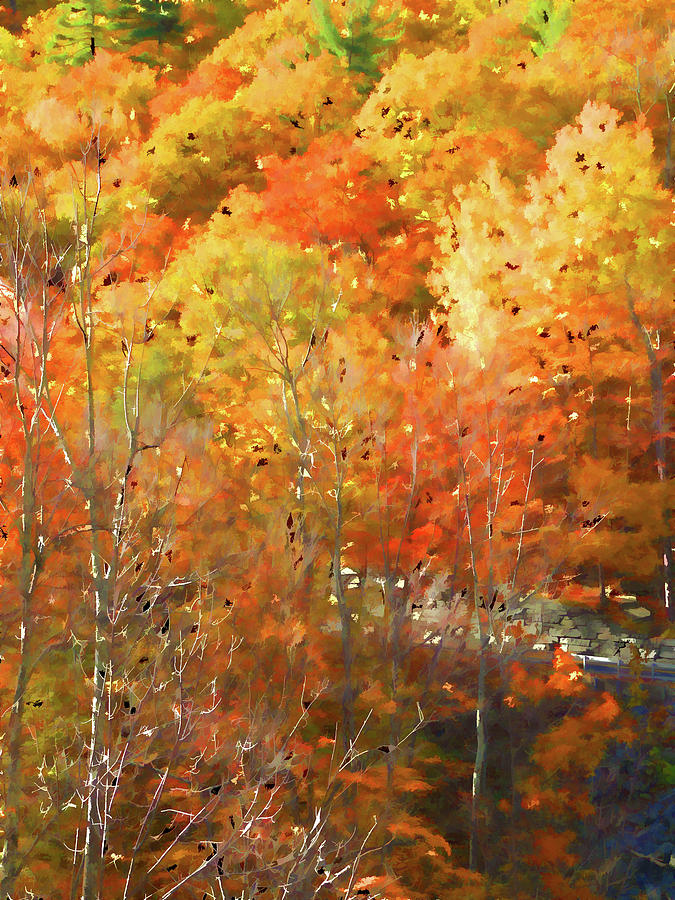 Orange leaves Painting by Jeelan Clark